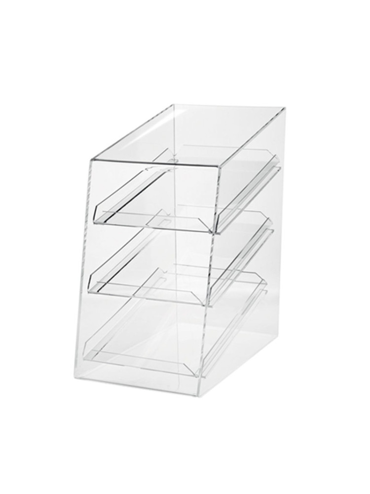 Vitrine à pâtisseries plexiglas sans BPA - 3 Niveaux - L 27*l 50*52 cm