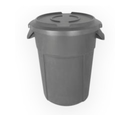 Poubelle noire 120L avec couvercle