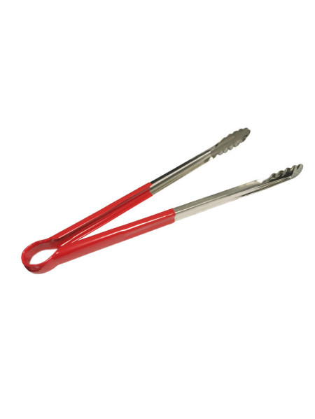 Pince feuille de chêne inox, manche rouge - 41.5 cm