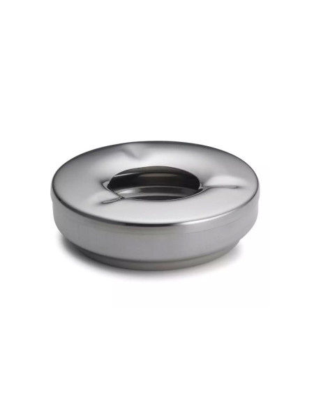 Cendrier de table inox rond - Coupe-vent - 12.5 cm de diamètre