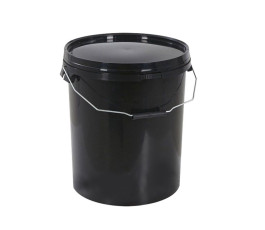 Black Plastic Bucket 20L with Lid - Polypropylene