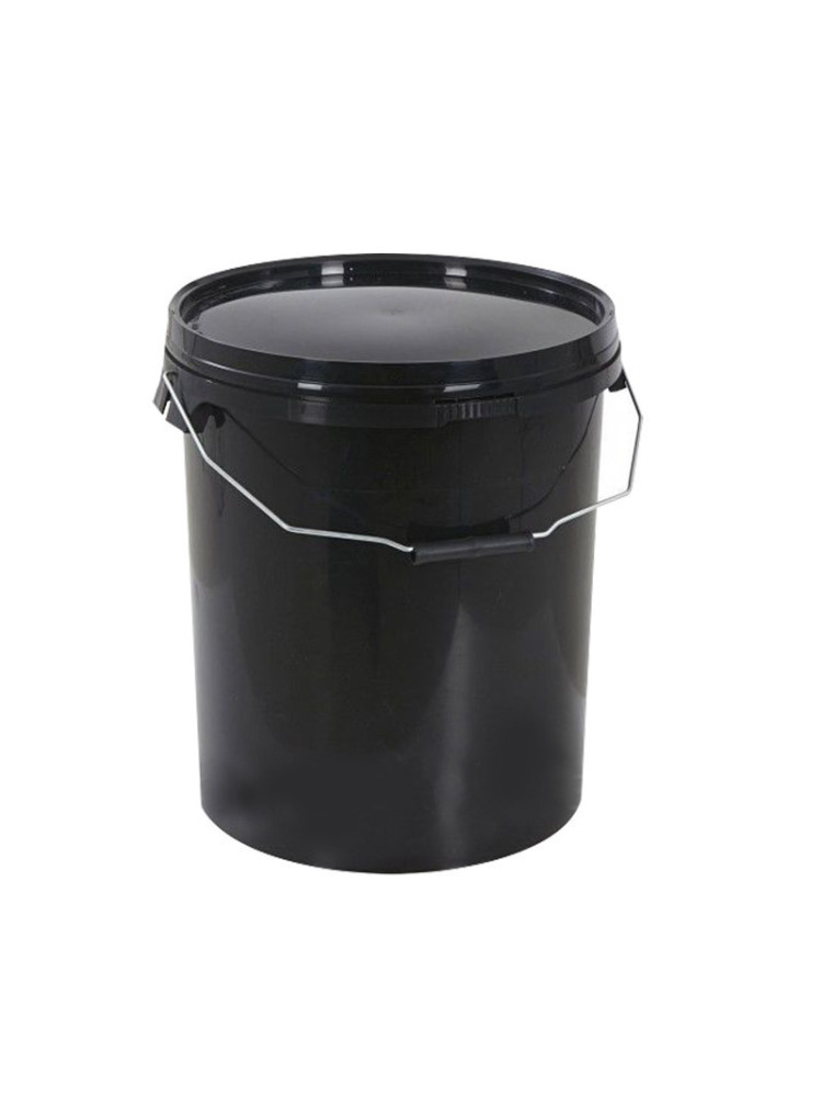 Black Plastic Bucket 20L with Lid - Polypropylene