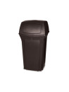 Poubelle conteneur Rubbermaid Ranger 170 L avec 2 clapets marron avec roues