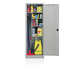Cleaning tools cabinet for night cleaning team - 1 door - With feet assembled
