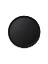 Round black straight plastic non-slip tray - Diameter 40.5 cm