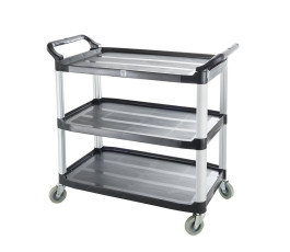 Black service cart with 3 levels 50,50*102,20cm