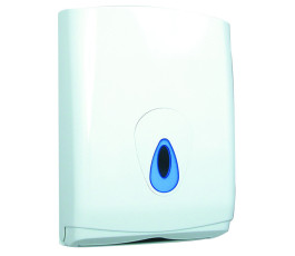 Wall mounted dispenser for folded hand towels - Compatible with 1 and 2 folds