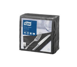 Lot de 12 paquets de 150 serviettes noires ouate de cellulose 39x39 cm Tork