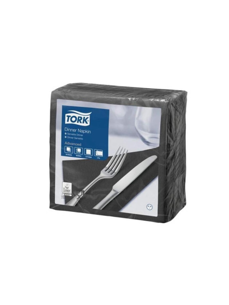 Set of 12 packs of 150 black cellulose wadding napkins 39x39 cm Tork