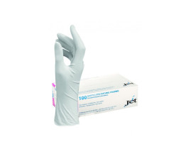 Box of 100 powdered transparent latex gloves size L