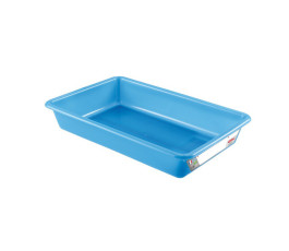 Blue flat food contenair - 48.5 x 33.5 x 7.5 cm