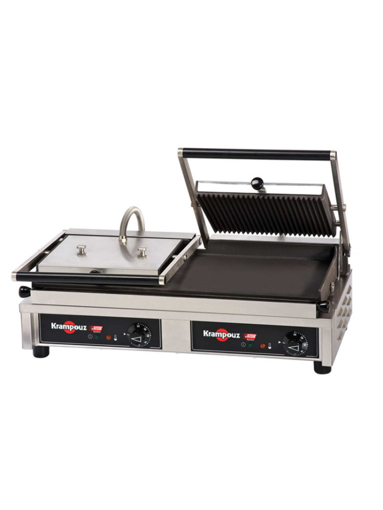 Multi contact wide grill, upper grill. ribbed/smooth lower grid