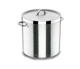 Professional stainless steel stockpot with lid, 17.2L - Induction compatible