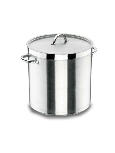 Professional stainless steel stockpot with lid, 17.2L - Induction compatible