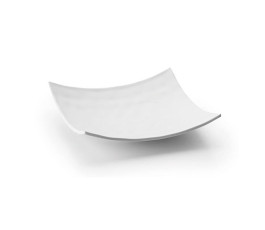 Plateau carré mélaminé blanc 25*25*5 cm