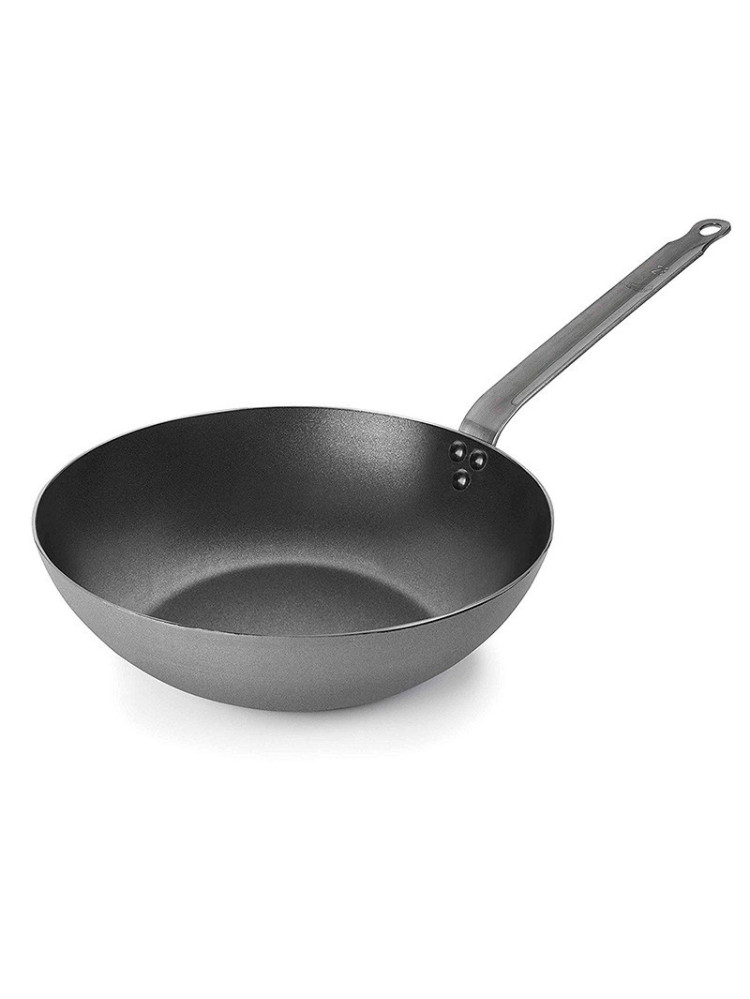 Wok ferrum Anti adhésif à induction, Acier, Noir, diamètre 28 cm