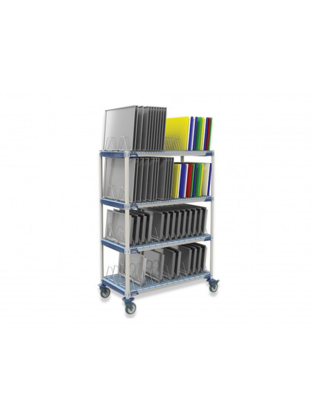 Tray drying cart - 4 shelves - 1 for trays only - 122cm