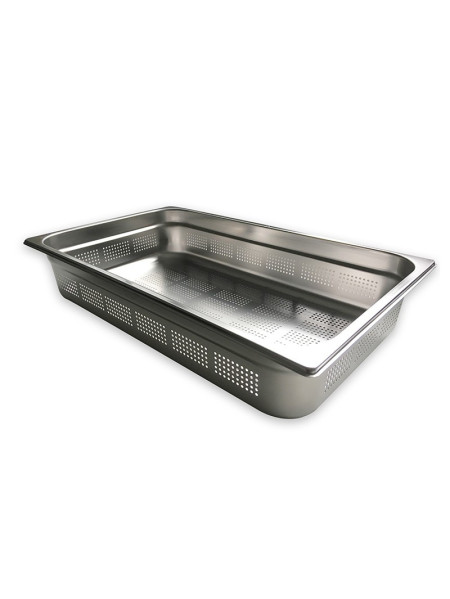 Bac GN 1/1, inox 304, perforé, profondeur 100 mm, 13.7 L, Mori 2A | Vue principale Bac GN 1/1, inox 304, perforé, profondeur 100 mm, 13.7 L, Mori 2A | Vue principale