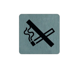 Brushed Aluminum nameplate - 100x100 - No smoking area (picto)