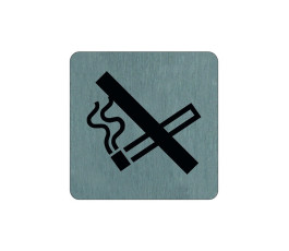 Plaque signalétique Alu Brossé - 100x100 – Zone non fumeur (picto)