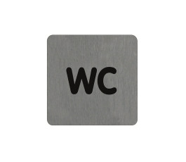 Brushed aluminium nameplate - 100 x 100 mm - WC