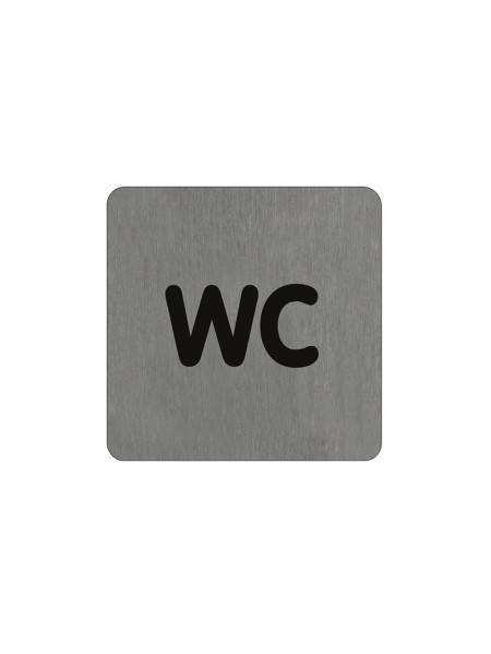 Brushed aluminium nameplate - 100 x 100 mm - WC