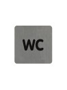 Brushed aluminium nameplate - 100 x 100 mm - WC