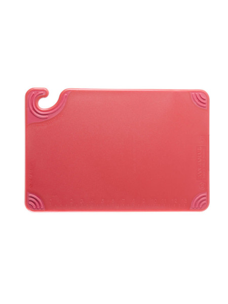 Red cutting board, anti-slip corners, with hook