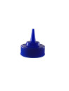 Cap (pkg 12) for squeeze bottle, blue, with cut point Ø3.81mm