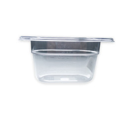 Bac tritan GN 1/9 100 mm Mori 2A, empilable, transparence, résistance thermique, entretien facile.