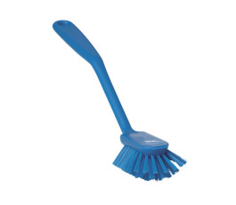 Dish Brush with scraping edge, 11.02\", Medium, Blue