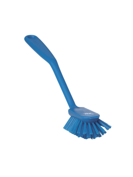 Dish Brush with scraping edge, 11.02\", Medium, Blue