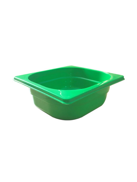 Pack of 12 green PP bins GN1/6-65mm