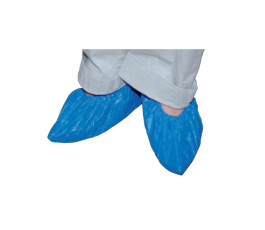 Box of 100 pairs of blue overshoes