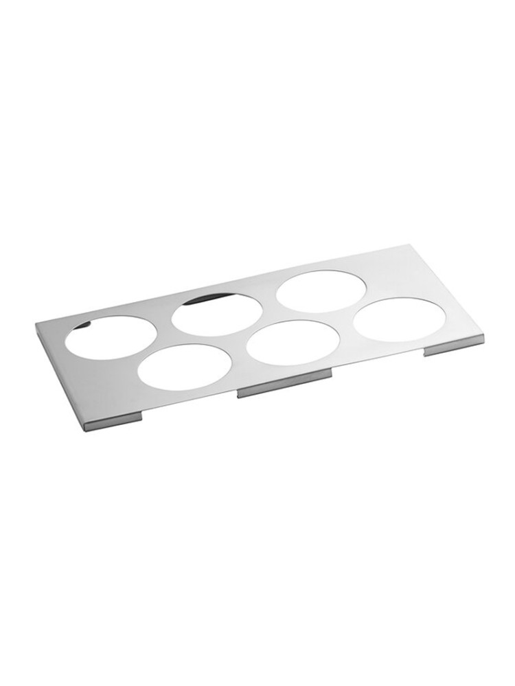 Couvercle inox à 6 trous pour bac GN 1/3 - diamètre 63 mm