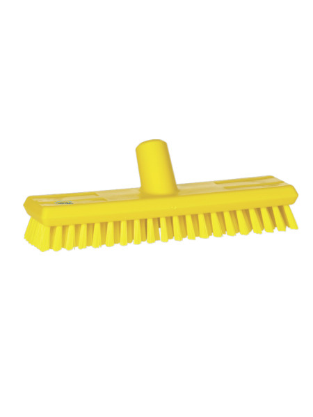 Lave-pont /Balai brosse Vikan 270mm - Fibre très dure - Jaune