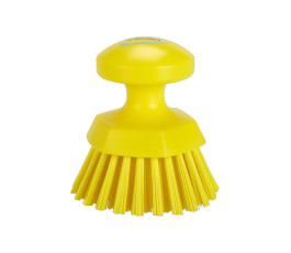 Brosse ronde soleil Ø110mm jaune en fibres dures PBT - Vikan | Vue principale