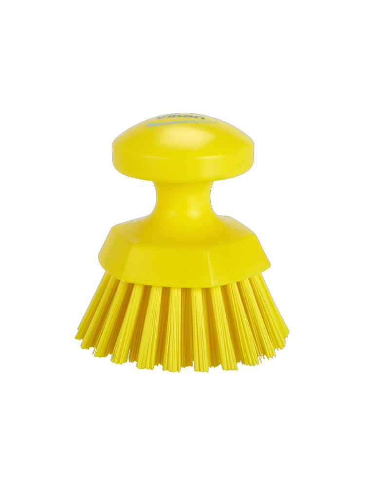 Brosse ronde soleil Vikan Ø110mm - Fibre dure - Jaune