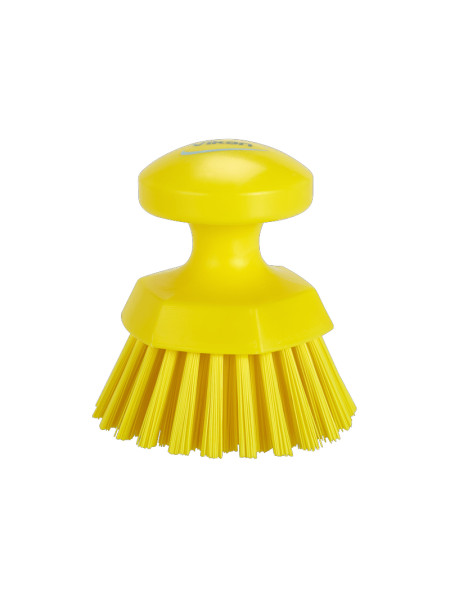 Vikan round sun brush Ø110mm - Hard fiber - Yellow