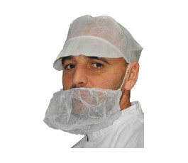 White beard cover with elastic - polypropylene - Bag of 100