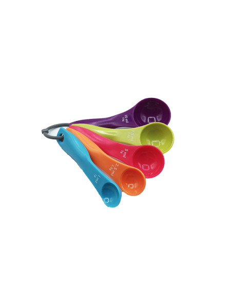 Kit of 5 plastic measuring spoons
