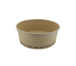 Round brown Kraft cardboard salad bowl 1560 ml - Pack of 45