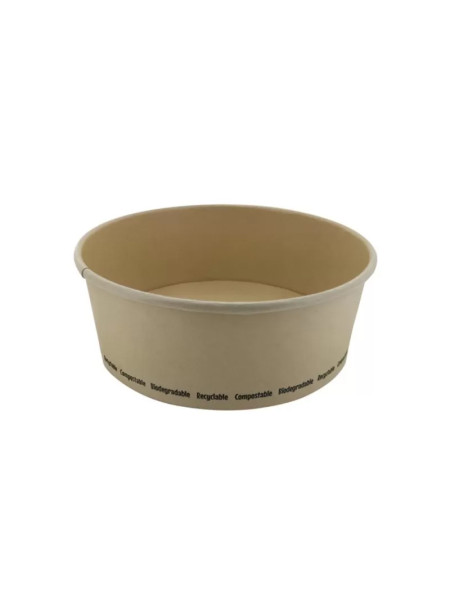 Round brown Kraft cardboard salad bowl 1560 ml - Pack of 45