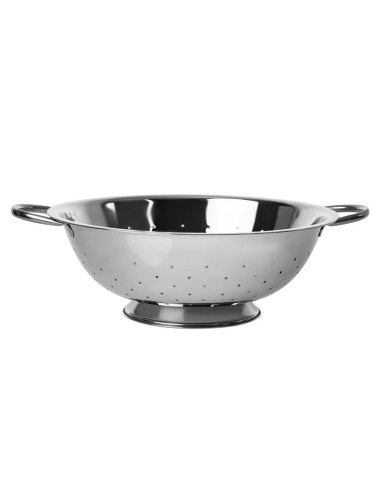 8 Qt Footed Colander with Tubular Handles, Stainless Steel