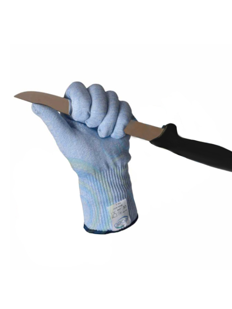 Pair of blue cut-resistant gloves, level 5, size L