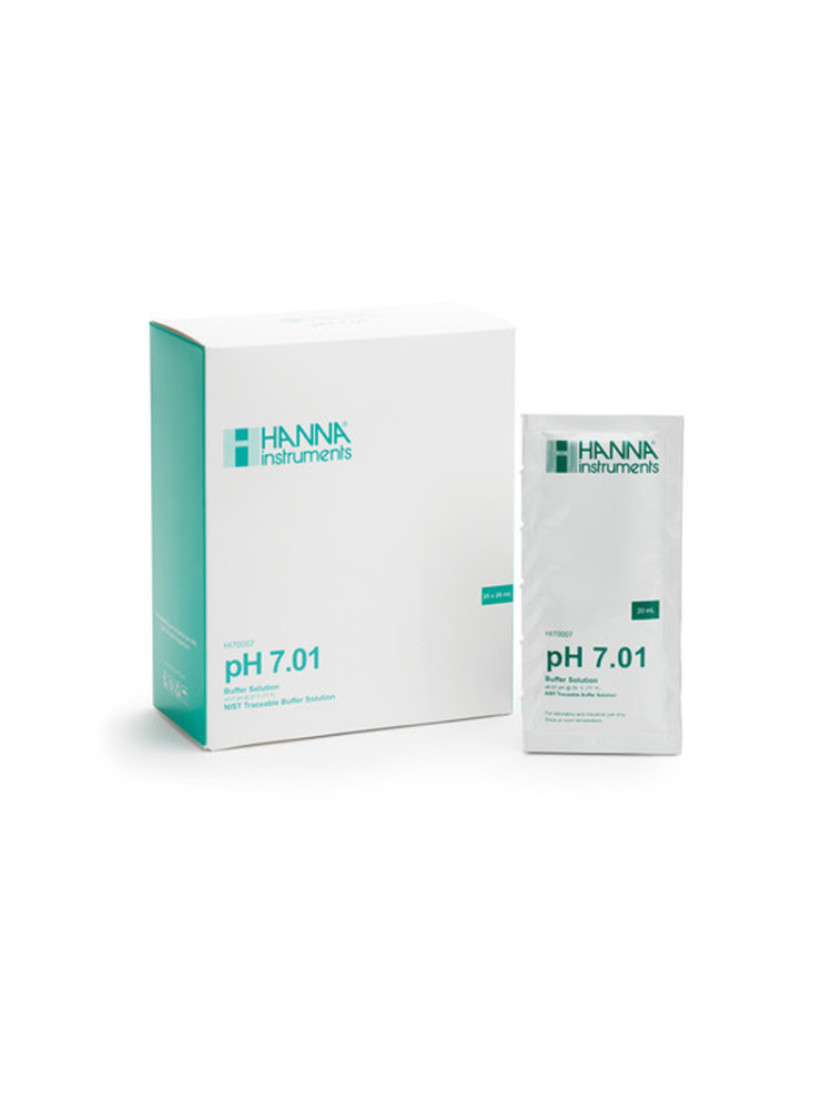 Solution tampon pH 7.01 - 25 sachets de 20 ml