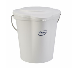 Vikan 12L bucket - graduated with spout - White