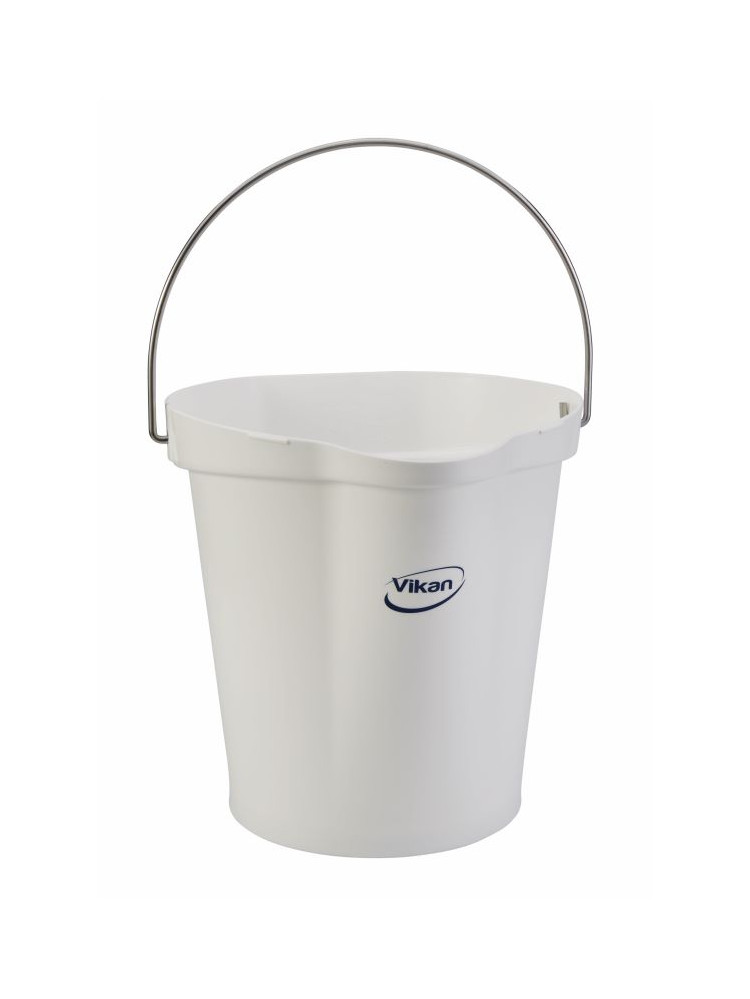 Vikan 12L bucket - graduated with spout - White