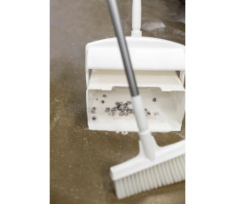 Dustpan set, closable with broom, 370 mm, White