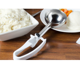 White Squeeze Handle Disher - 4.7 oz.